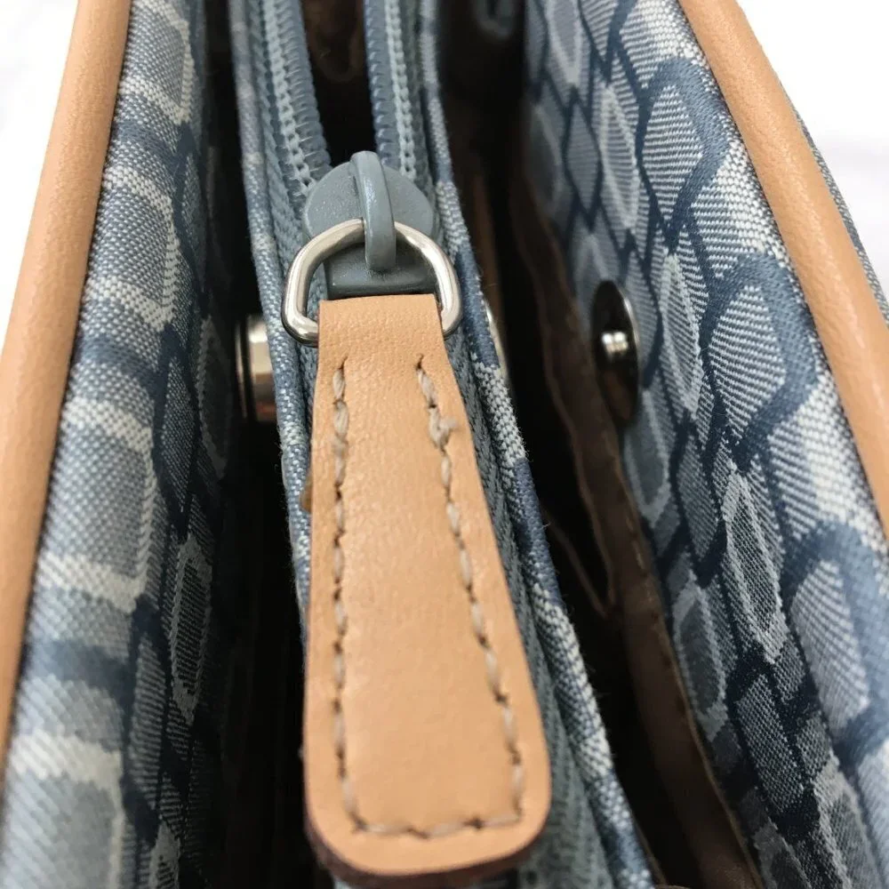Nine West Retro Geometric Fabric Mini Satchel Wallet Bag GREAT Condition